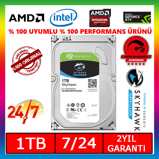 Seagate 3.5" 1 TB Skyhawk ST1000VX005 SATA 3.0 5900 RPM Hard Disk Seagate 3.5" 1 TB Skyhawk ST1000VX005 SATA 3.0 5900 RPM Hard Disk